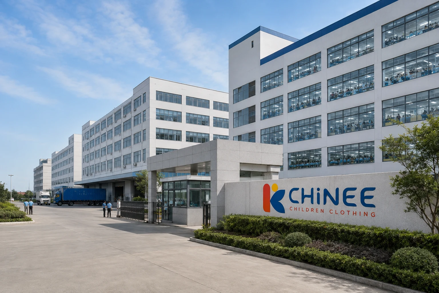Chinee Children Clothing large manufacturing campus in China