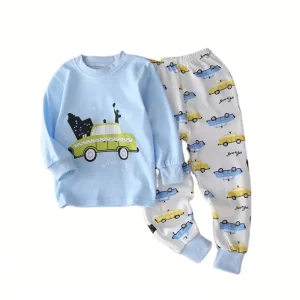 0-5Years Girls Cartoon Children Sets Kids Cotton Baby Pajamas Sleepwear for Boys