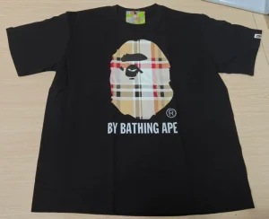1 1 High Version Letter Printed for Animal Design Men’s Trendy 100% Cotton Short Sleeve Regular Fit T Shirt