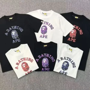 1:1 High Version Letter Printing Bathing Ape Shirt Fashion Designer T-shirt Men Trendy Printed Bapees T Shirt With