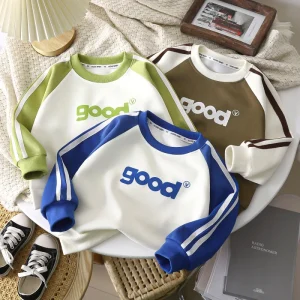 1 2 3 4 5 6 7 8 9 10Years Boys Hoodies Children Letter Print Sports Kids Boy Pullover Tops Casual Baby Boy Sweatshirts