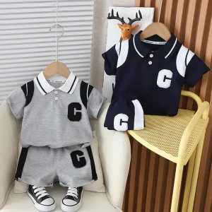 1 2 3 4 5 6Years Boys’ Summer Outfit Boys Clothing Sets Casual Children’s T Shirts Shorts Suits