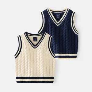 1-6 Years Winter Knitted Baby Kids Vest Jumper Toddler Boys Sweaters