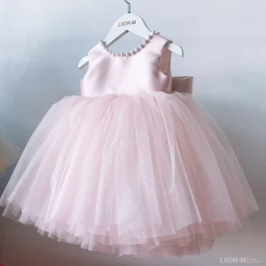 1-7 Year Flower Girl Dress Birthday High Quality Satin Girls Casual Elegant Summer Cotton Embroidery OEM Style 12 Month