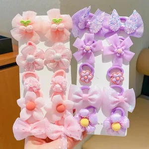 10 Piece Set Sweet Children Hair Accessories Cute Kids Hair Clip Versatile Girls Princess Hairpin Hair Decoration