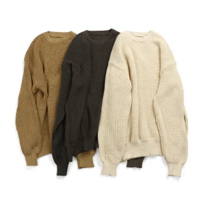 100% Cotton Baby Knitted Jumper Solid Color Girl Oversize Sweaters