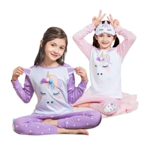 100% Cotton Children Cartoon Homewear Girls Kids Pajamas Set Baby Sleepwear
