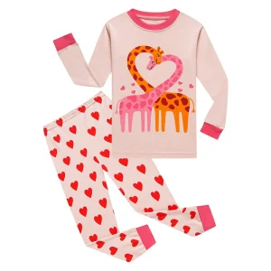 100% Cotton Girls Pajamas Set 3 to 12 Years Old Girls Sleepwear Cartoon Printing