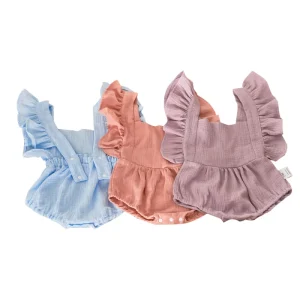 100% Cotton Sleeveless Infant Jumpsuit Soft and Comfortable Solid Color Girl’s Baby Romper