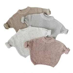100% Cotton Solid Color Girls’ Custom Knit Long Sleeve Warm Baby Sweater