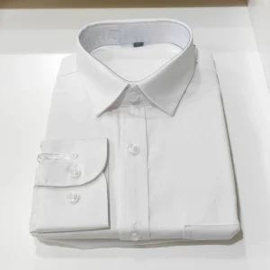 100% High Quality Unisex Basic Regular White Cotton Shirt Kids Boys Long Sleeve Solid Uniforms Children Poplin Single Print