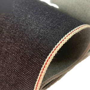 100% Organic Cotton 15oz Yarn Dyed Weft Heavy Stiff Raw Vintage Style Twill Fabric for Jeans Jackets