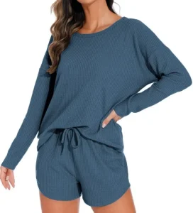 100% Organic Cotton Cool Outdoor Lounge Wear Sets Women Soft Breathable Girls Pajama Set Loungewear Summer Pajamas