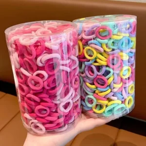 100 Pieces China Colorful Baby Kids Accessories Hair Rings Thick Seamless Brown Hair Ties Ponytail
