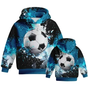 100% Polyester Jersey Boys Pullover Hoodie Long Sleeve Kids Sports Sweatshirt Casual Costume Pocket Ages 3 16 Unisex