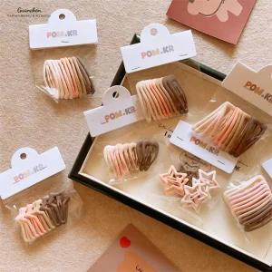 10Pcs Bag Kawaii Baby Kids Colourful Hair Snap Clips Set Hair Pin and Hair Clip Base for Girls Accessories With Packs