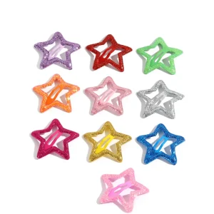 10pcs set Star Snap Hair Clips Colorful Cute Barrettes for Women Girls Thick Fine Non Slip Hairclips Accessories