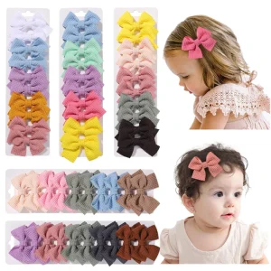10pcs set Trendy Korean Hair Bow Tie Metal Clip Hair Pin for Children Girls Kids Babies Hair Decoration Accessories