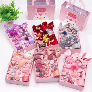 18 Piece Cute Beautiful Children’s Gift Hair Accessories Hair Clip Sets Rubber Hairpin
