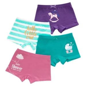 2-10 Years Old Kids New Design Girls Panties Cotton Stipe Healty Boxer Shorts Kids Underwear Packs