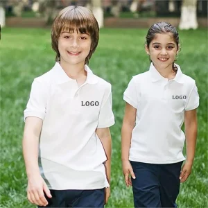 2 15 Years New Design School Uniforms for Boys and Girls 100% Pique Cotton Polo T Shirts for Kids Embroidery Logo
