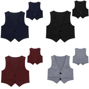 2-16 Kids Boys Waistcoat for Wedding Birthday Party Photography Graduation