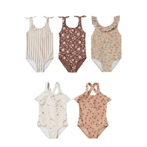 2-6Y Toddler Kids Baby Girls Swimwear Print One Piece Swimming Girl Ruffles Summer Swimsuit Jumpsuits