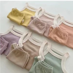 2 Pieces Baby Girls Clothes Set Summer Rompers Soft Cotton