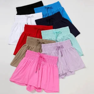2 in 1 Flowy Running Yoga Shorts Women Gym Sport Kid Biker Butterfly Shorts Summer Youth Girls Flowy Shorts