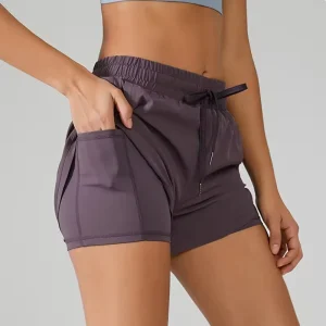2 in 1 Summer Custom Logo Mid Waist Drawstring Flowy Girls Run Biker Quick Dry Workout Gym Tennis Yoga Sports Shorts