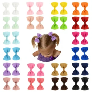 20 Colors Ribbon 2.75inch Hair Bows Clips Accessories for Baby Girls Children Hair Bow Hairpins