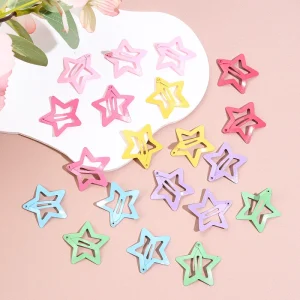 20Pcs Y2K Mini Star BB Hairpin Cute Candy Color Bobby Headwear Metal Hair Clips for Girls Kids