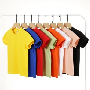 210gsm Cotton T Shirt for Kids Boys Soft Breathable Blank Children’s Short Sleeve Tee for Custom Logo Printing