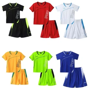 2pcs Kids Boys Summer Running Children T Shirt Dropshoulder Sport Suit Short Sport Print Top Drawstring Shorts Set