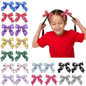 2pcs pair Girls Sport Volleyball Baseball Rugby Football Glitter Hair Bows Clip for Kids Ballet Hair Bow Accessories