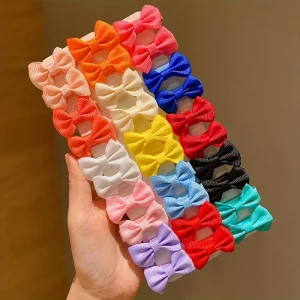 30/90Pcs Mix Color Fabric Hairpins for Girls Cute Bow Hair Clips Set Soft Pastel Hair Accessories for Kids