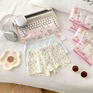 3PCS box Pack Summer Breathable Seamless Custom Cotton Elastic Soft Cute Girl Underwear Kids Boxer Briefs