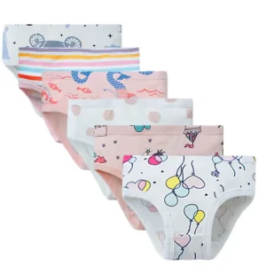 3Pcs Kids Underwear Set Girls 100% Cotton Threaded Briefs 2 8T Cute Baby Girl Panties