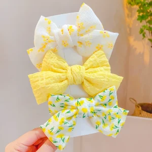 3pcs Fabric Bow Hair Clip Sweet Cute Girl Headwear Baby Girl Hair Clip Big Bow Children Hair Accessories
