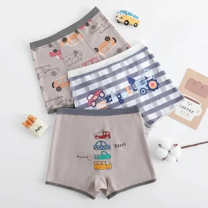 3pcs set Little Boys 95% Cotton Underpants Kids Underwear With Cartoon Comfortable Baby Boys Panties