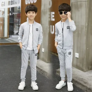 4 15 Years Old Boys Set Autumn Sports Children’s Clothing Zipper Jacket + Pants 2Pcs Boy Clothes