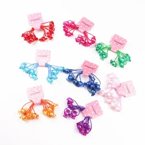 4 Pcs Card Kids Cute Candy Elastic Hair Tie Colorful Ponytail Holder Hair Rope for Kids Hair Accessories