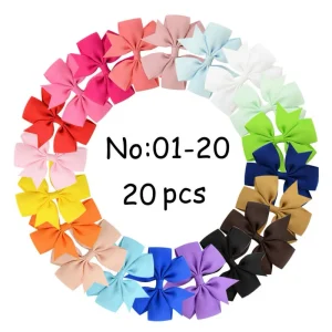 40 Colors Baby Kids Sweet Lovely Toddler Hair Clips Girls Grosgrain Ribbon Bow Clip Blue Ribbon Bows Accessories