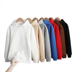 420g Autumn Boys Girls Solid Color Children Hooded Sweatshirt Fleece Lining Child Hoodies