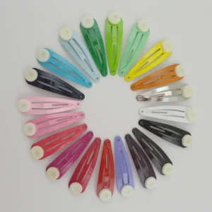 4cm Tear Drop Metal Snap Hair Clips With Pads for DIY Hair Bows Plain Hairpins Kids Hair Accessories Lead Free Nickle Free