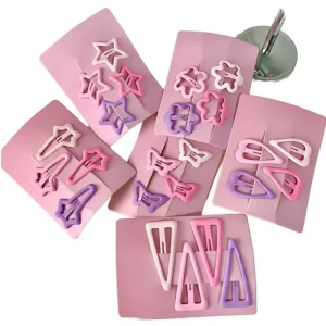 4pcs set Sweet Purple Pink Rectangle Star Mini Hairpin Metal BB Clip Dripping Hair Accessories for Kids