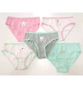 5 Pack Girls Underwear Panties Kids Assorted Colors 100% Cotton Briefs Custom OEM Designs with BSCI Audit