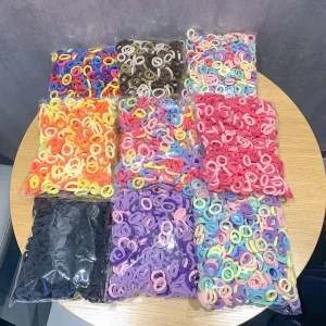 500PCS bag Baby Cute Hair Ties Elastic Hair Circle for Girl Thumb Rubber Band Ponytail Holders