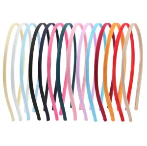 5mm Solid Satin Headband Plain Flowers Headbands Girls Kids’Hair Accessories Baby Hairband 14colors