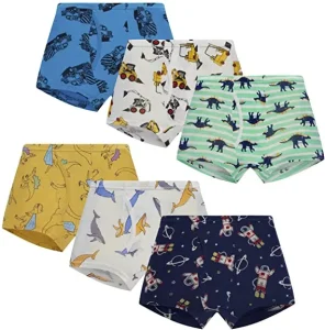 6 PACK Kids Underwear Boy’s Fashionable Cotton Breathable Boxer Shorts